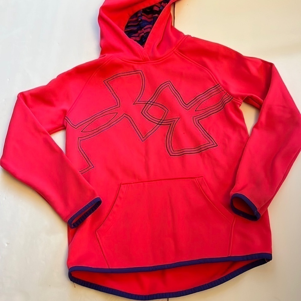 Under Armour Girl’s Pullover Coldgear Hoodie Kangaroo Pocket size Medium